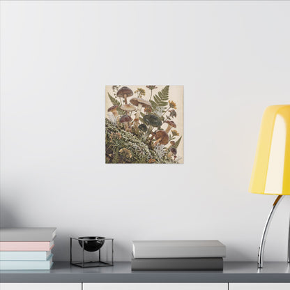 Winter Wild Mushrooms Herbarium Canvas Art | Enchanting Decor