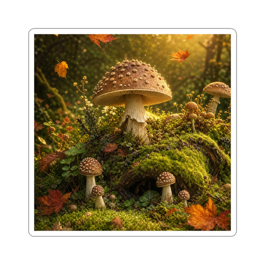 Moss Close Up Sticker | Autumn Cottagecore Mushroom Illustration Art