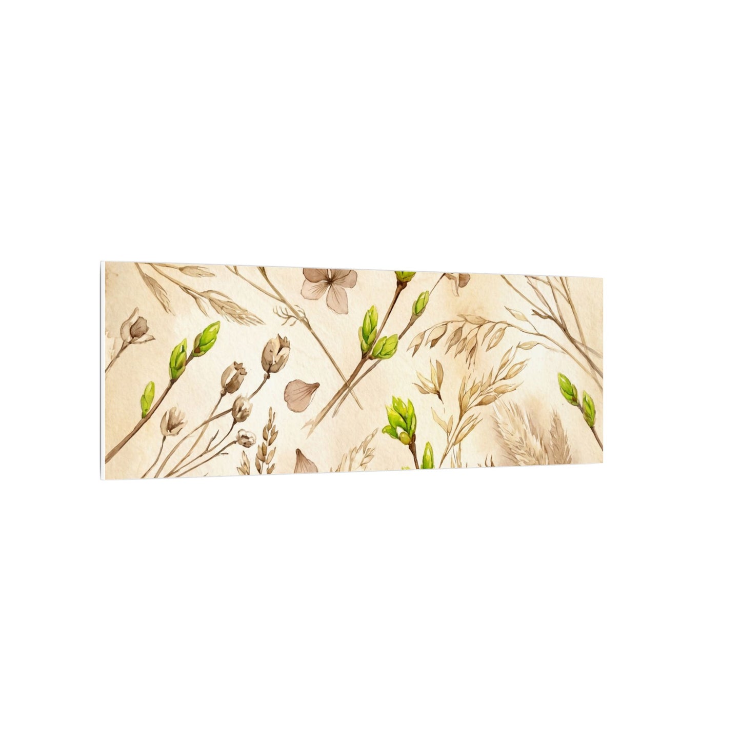 Spring Dried Flowers Watercolor Canvas Art | Earthy Decor
