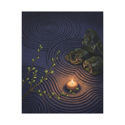 Mono No Aware Rock Garden Canvas Art - Zen Ukiyo E Inspired