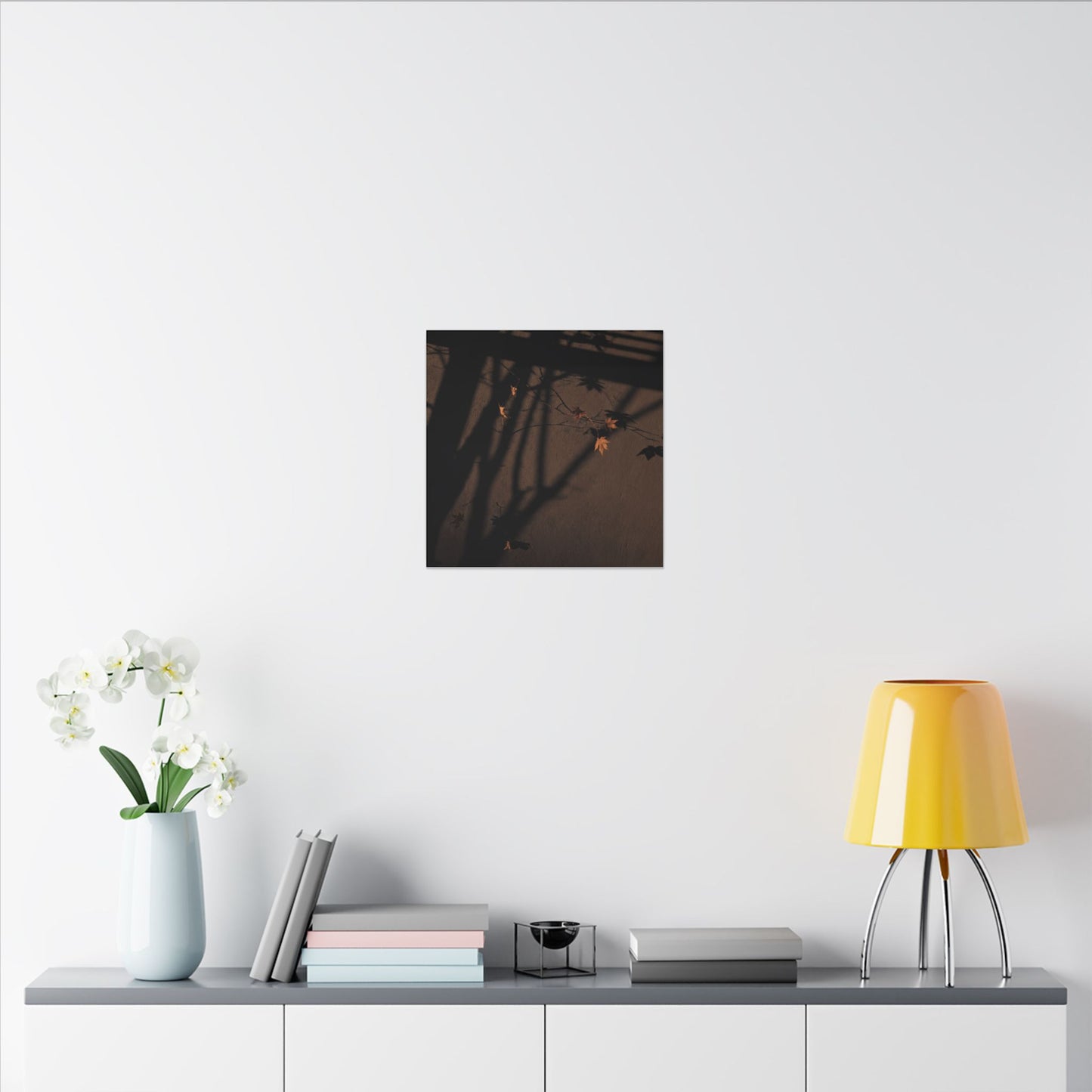 Shadow Play Autumn Canvas Art | Dark Japandi Luxurious Design