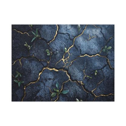 Cracked Earth Spring Canvas Art | Kintsugi Healing Design Art Print