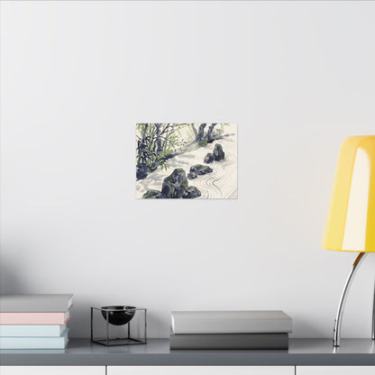 Dappled Rock Garden Canvas Art - Zen Mono No Aware