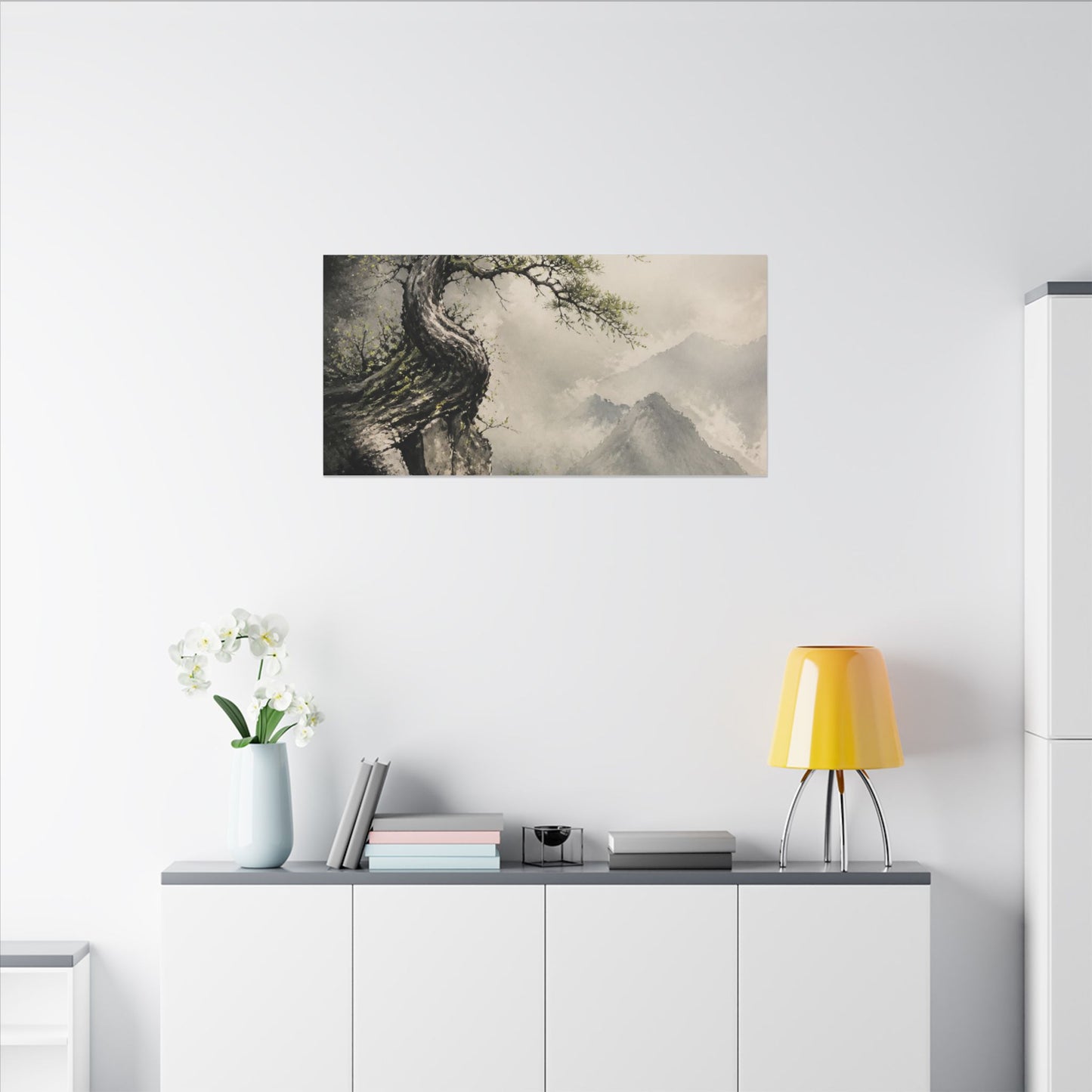 Spring Pine Tree Watercolor Canvas Art | Warm Decor