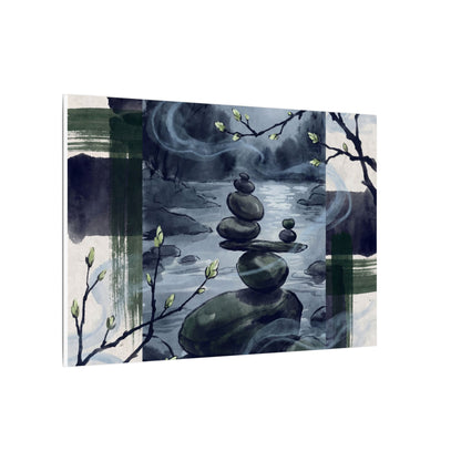 Moonlight River Stones Canvas Art - Zen Shibui