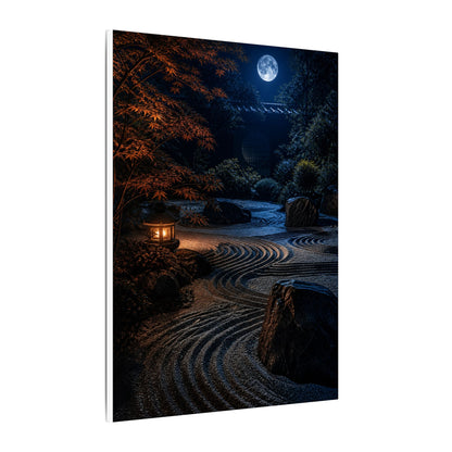 Summer Rock Garden Shadow Zen Canvas Art | Moody Decor