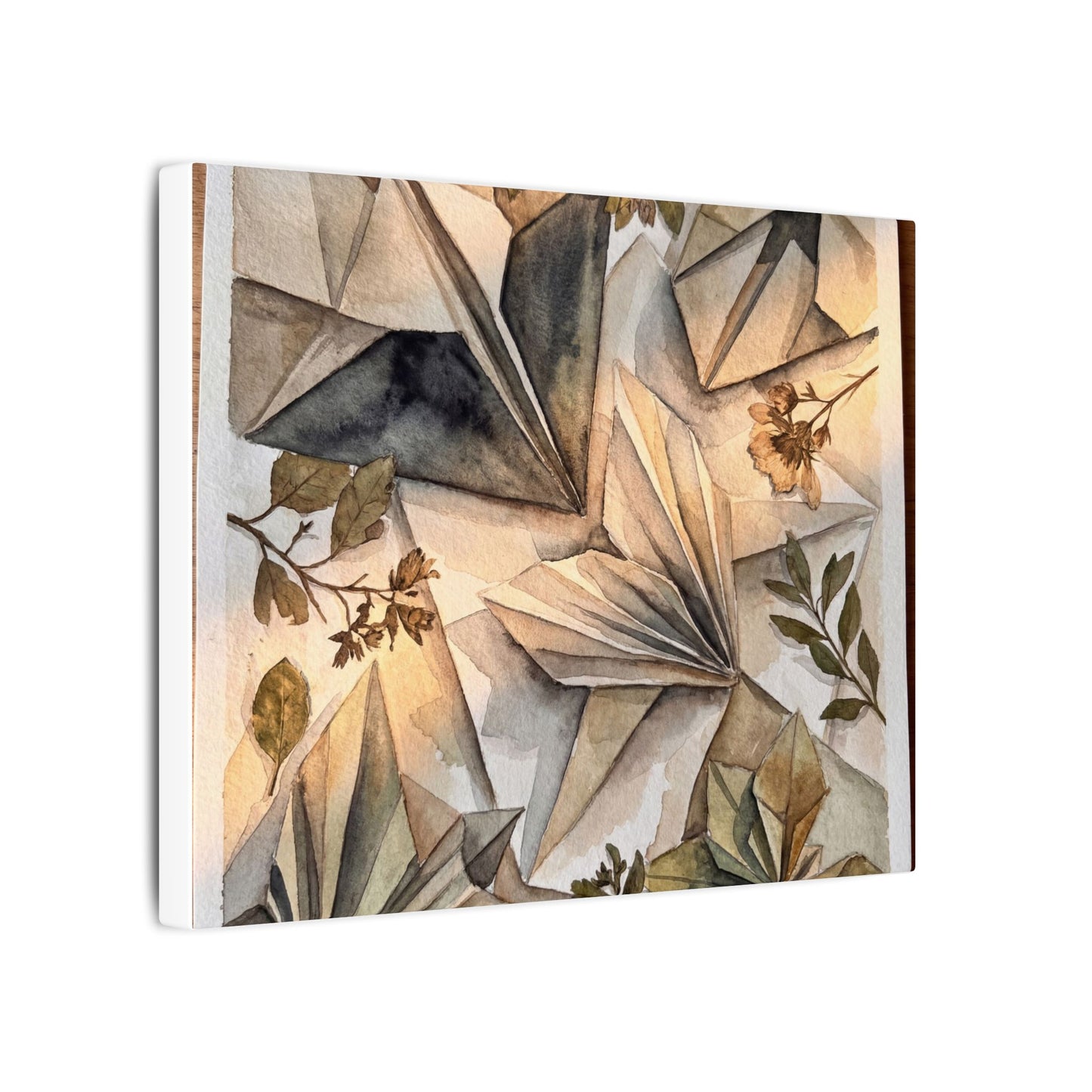 Golden Hour Paper Fold Canvas Art - Japandi Seijaku