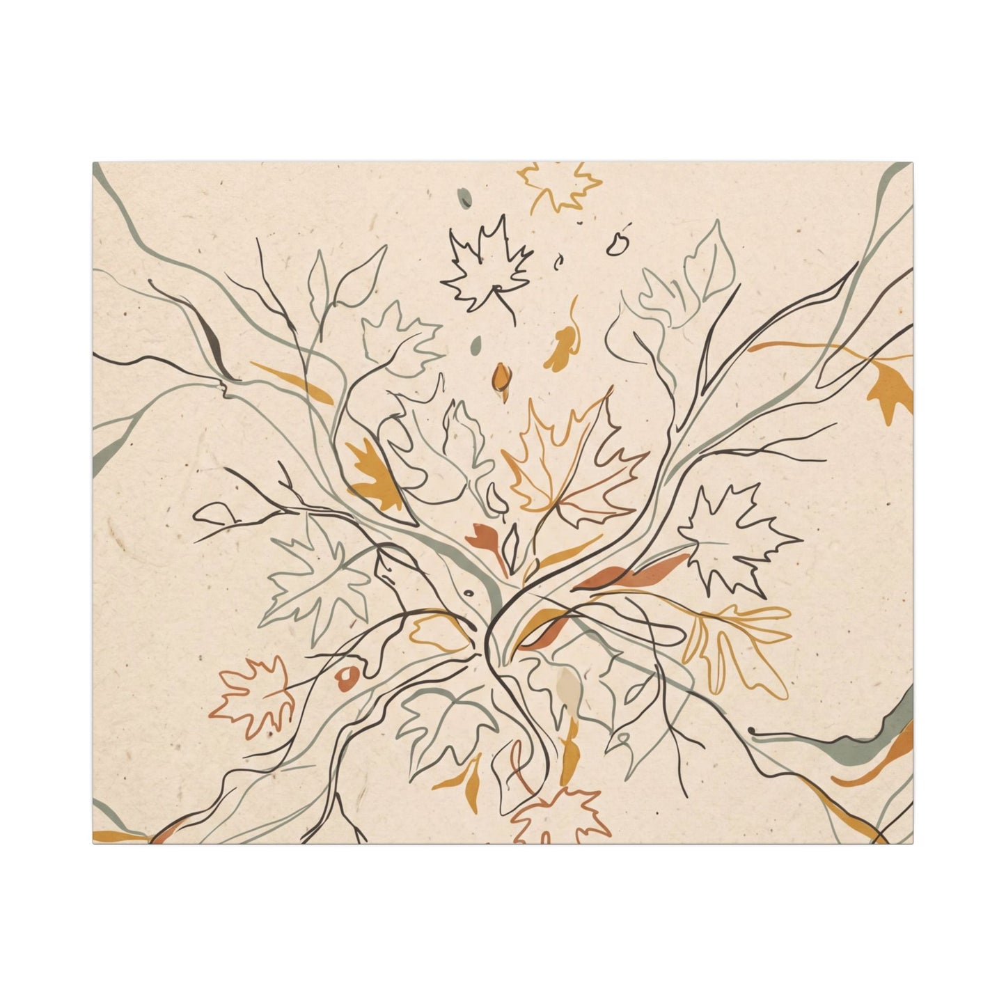 Warm Shadow Play Canvas Art - Minimal Line Japandi