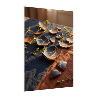 Spring Broken Pottery Gold Vein Canvas Art | Philosophical Decor