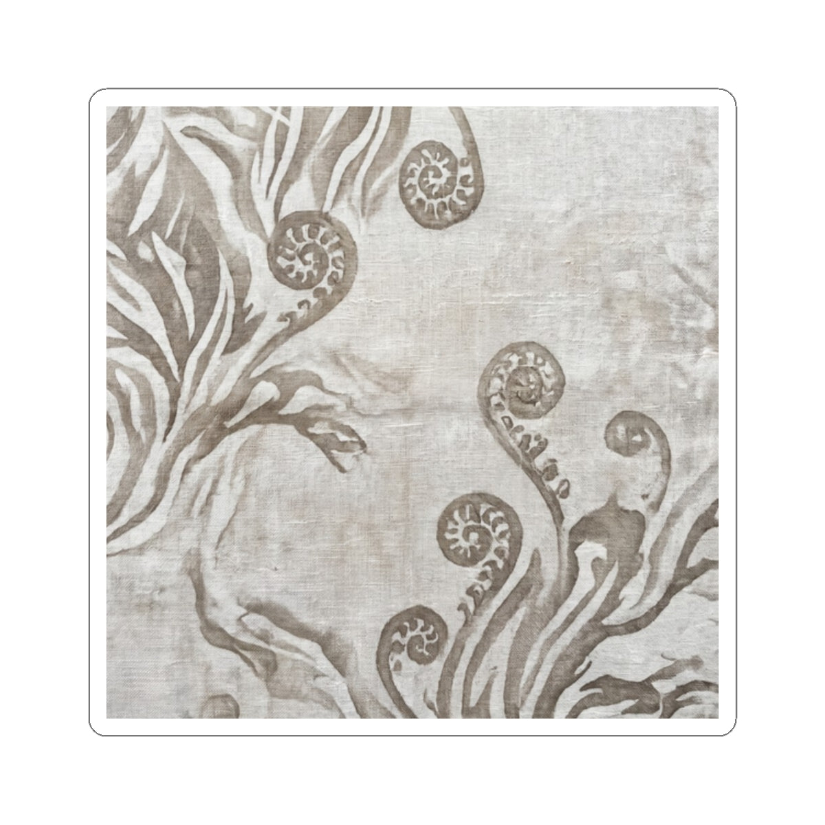 Fern Unfurling Summer Sticker | Japandi Neutral Design Art Print