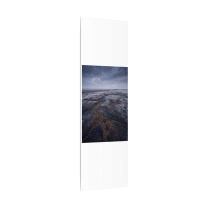 Dark Japandi Cracked Earth in Overcast | Dark Texture Canvas Art