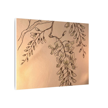 Japandi Wisteria in Candlelight | Minimal Line Canvas Art
