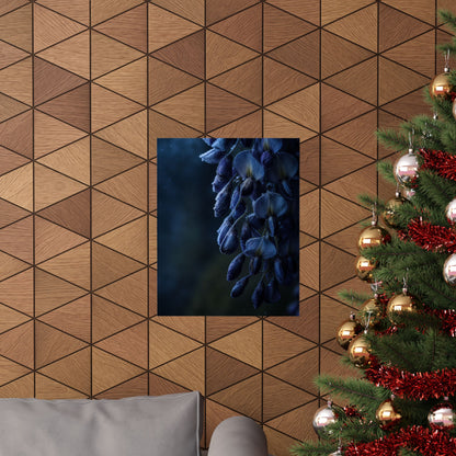Wisteria Shadow Zen Wall Art Print | Sophisticated Dark Japandi Art