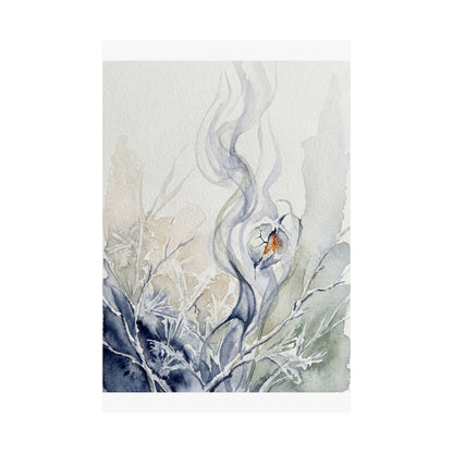 Incense Smoke Watercolor Wall Art Print | Elegant Japandi Art