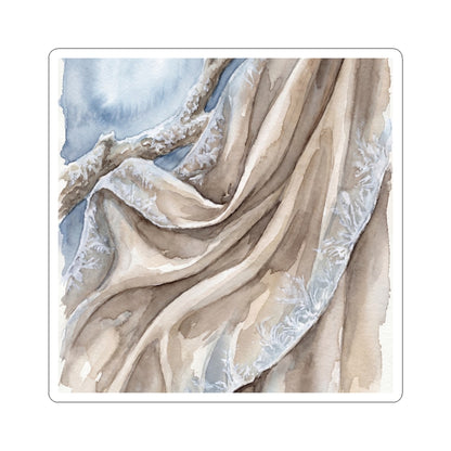 Winter Silk Drape Watercolor Sticker | Elegant Decor Art Print