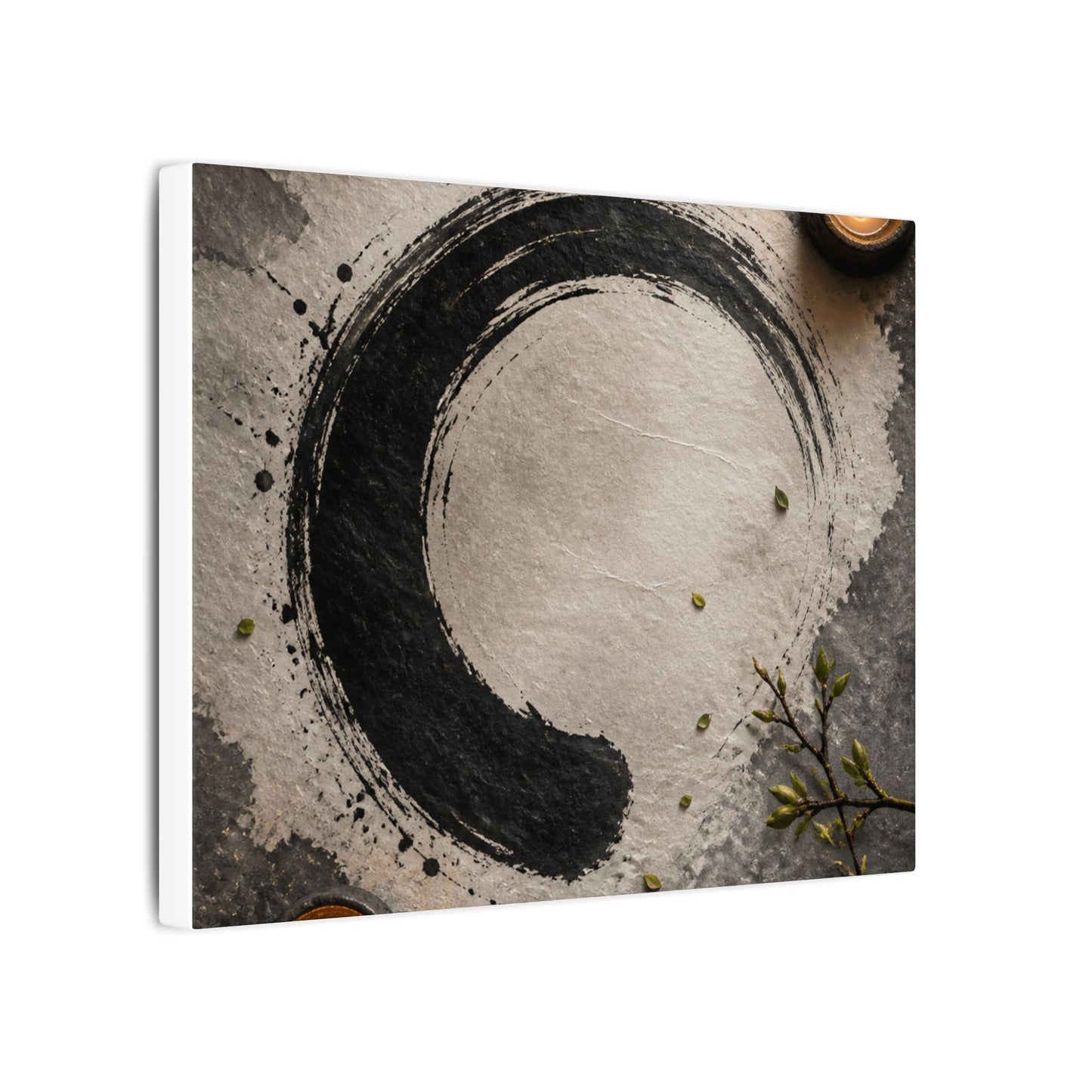 Candlelight Ink Brushstroke Canvas Art - Zen Ma