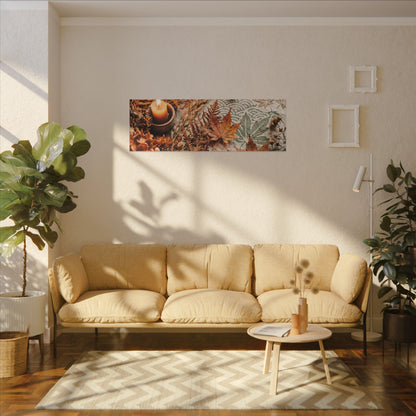 Candlelight Dried Flowers Canvas Art - Japandi Seijaku