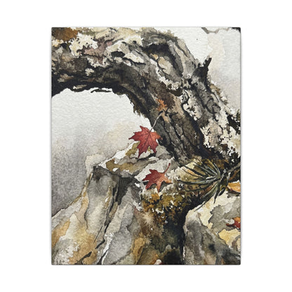 Pine Tree Autumn Canvas Art | Japandi Earthy Design