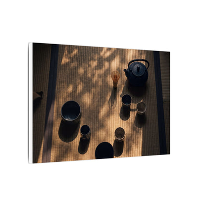Shibui Tea Ceremony Canvas Art - Dark Japandi Shadow Zen