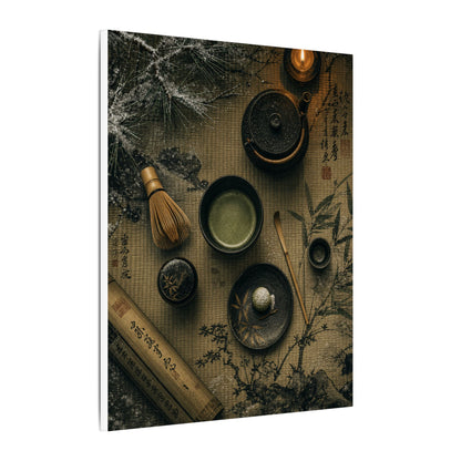 Tea Ceremony Canvas Art | Winter Zen Ukiyo E Inspired Art