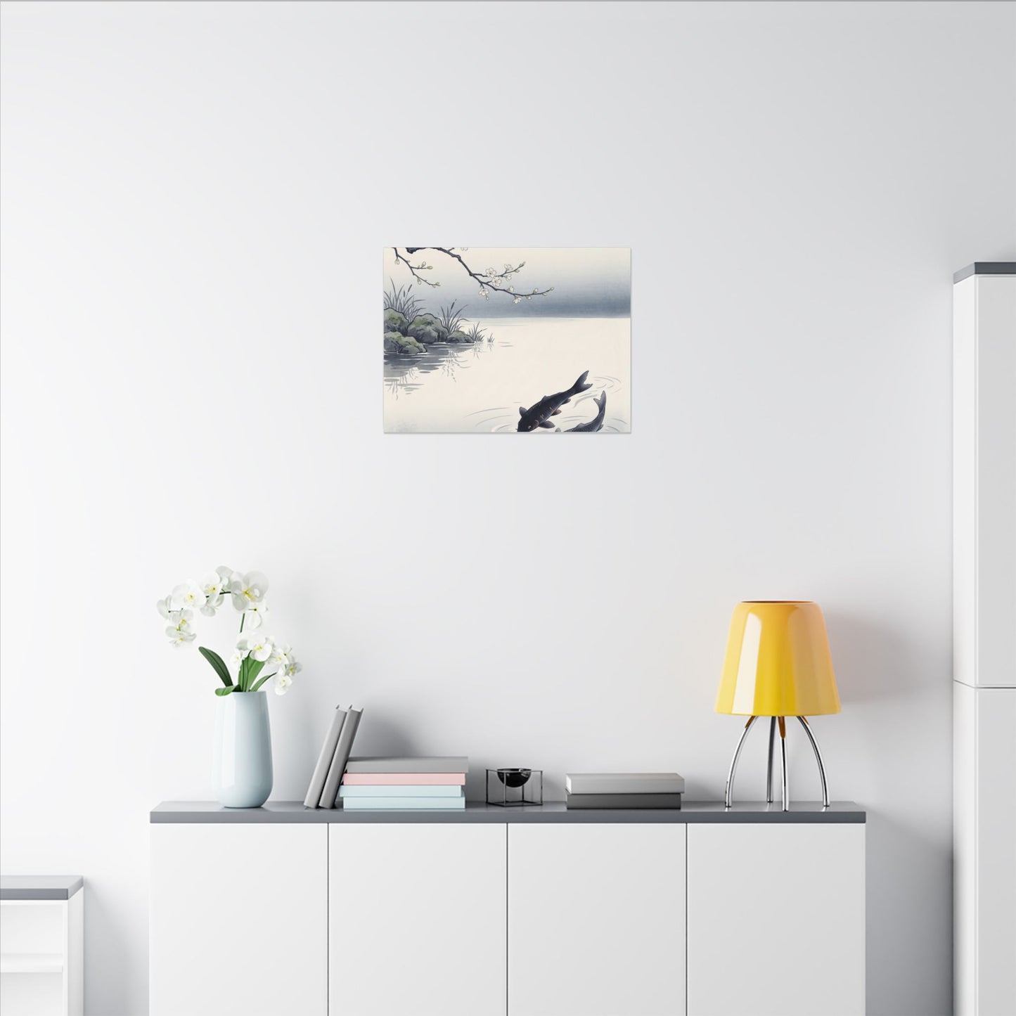Ma Koi Pond Canvas Art - Zen Ukiyo E Inspired