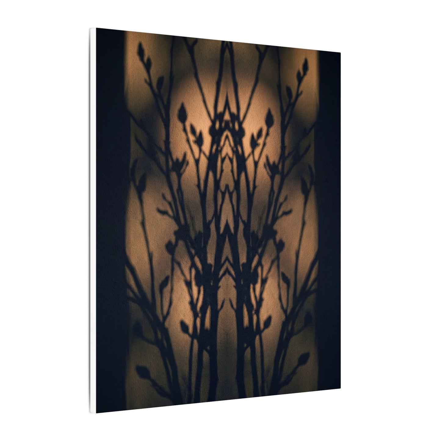 Dark Japandi Shadow Play in Golden Hour | Shadow Zen Canvas Art