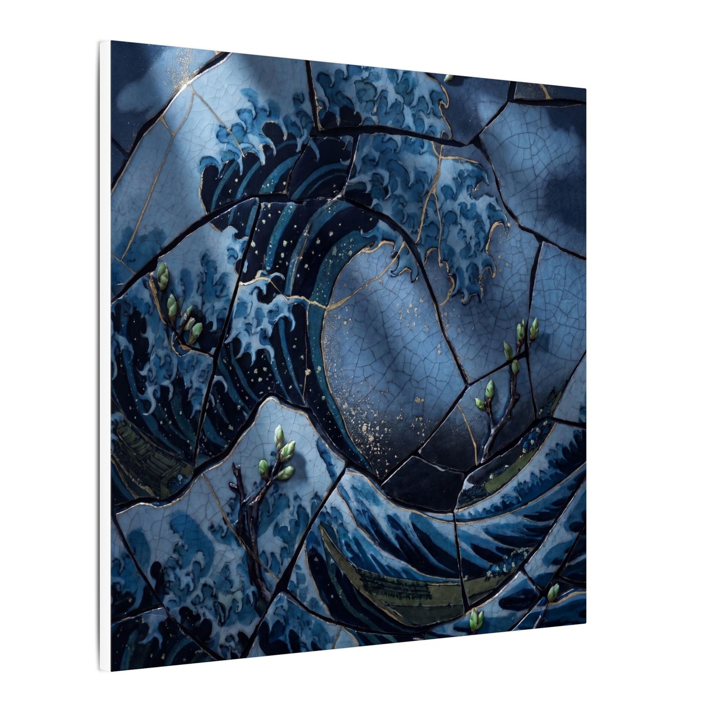 Ocean Wave Spring Canvas Art | Kintsugi Artful Design