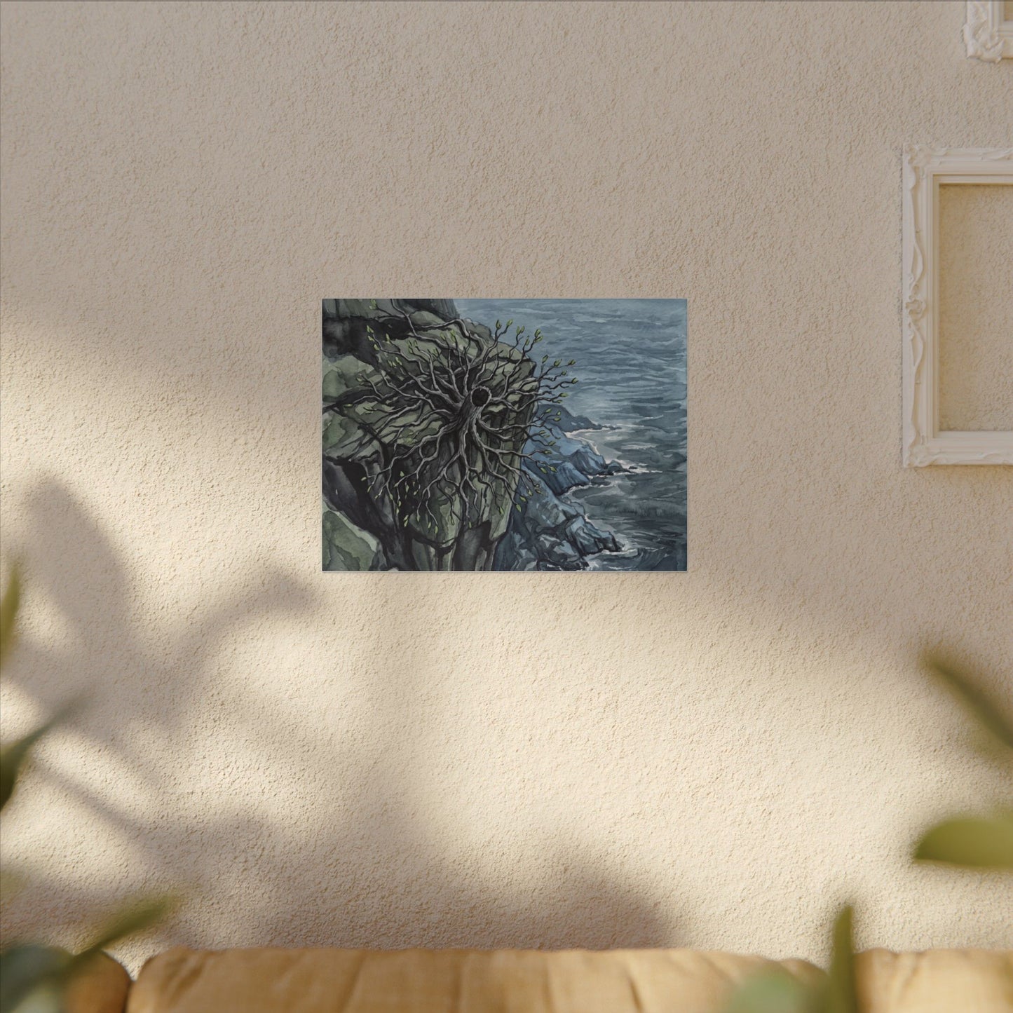 Pine Tree Spring Canvas Art | Japandi Neutral Design