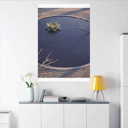Lotus Flower Canvas Art | Winter Zen Karesansui Art