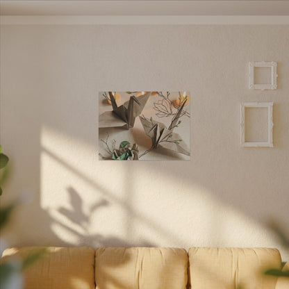 Paper Fold Spring Canvas Art | Japandi Earthy Design