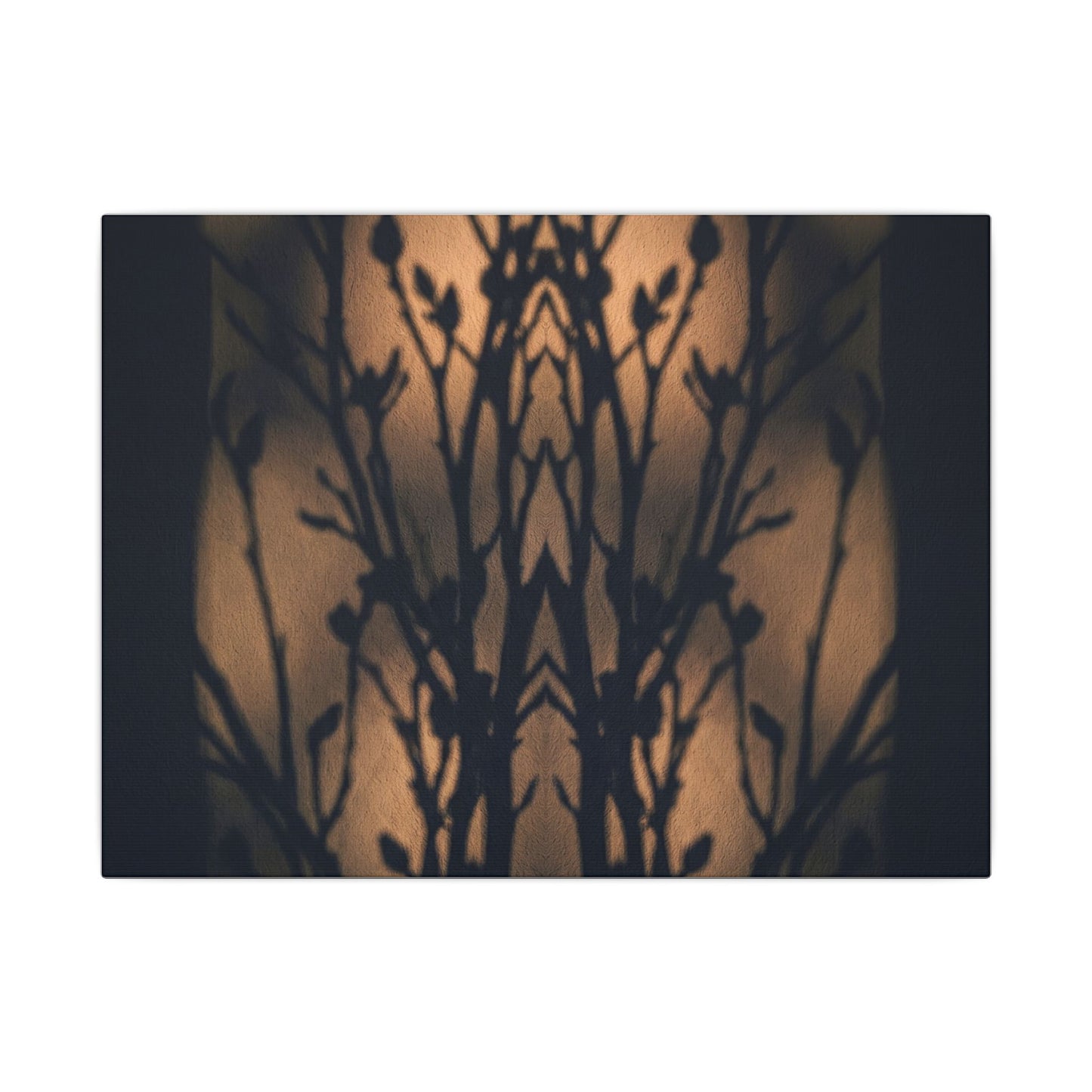 Dark Japandi Shadow Play in Golden Hour | Shadow Zen Canvas Art
