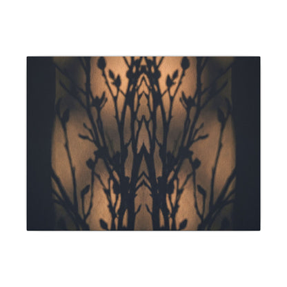 Dark Japandi Shadow Play in Golden Hour | Shadow Zen Canvas Art