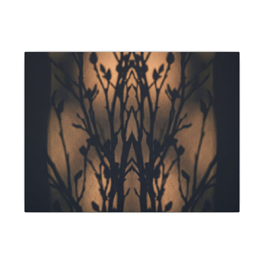 Dark Japandi Shadow Play in Golden Hour | Shadow Zen Canvas Art