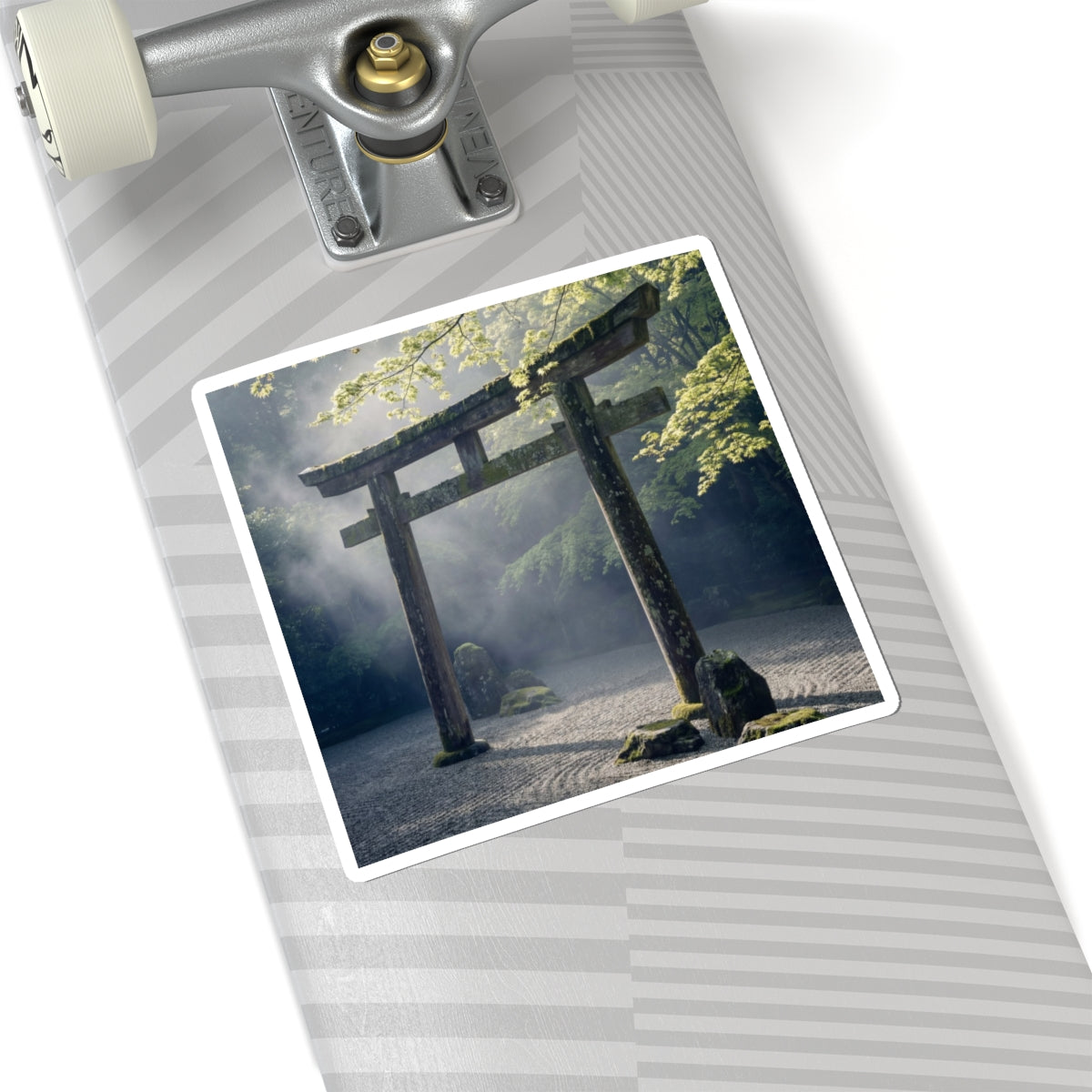 Zen Torii Gate in Dappled | Karesansui Sticker Art Print