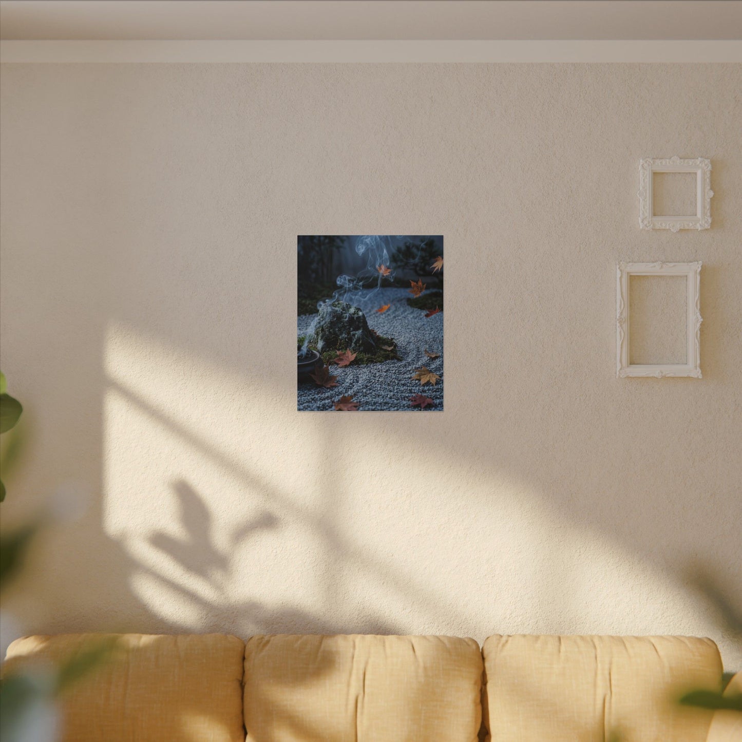 Autumn Incense Smoke Karesansui Canvas Art | Calm Decor