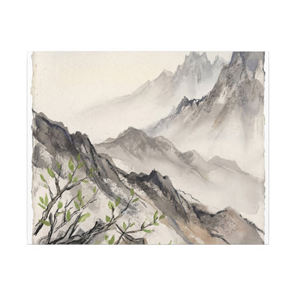 Spring Mountain Mist Texture Canvas Art | Warm Decor