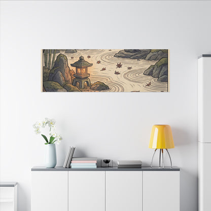 Rock Garden Autumn Canvas Art | Zen Serene Design