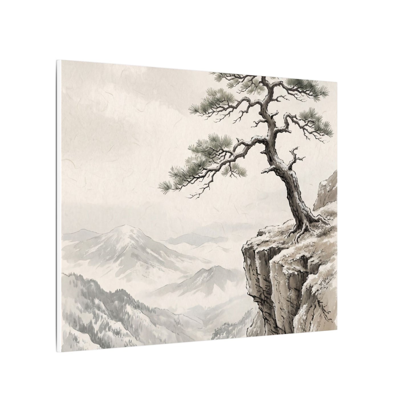 Seijaku Pine Tree Canvas Art - Japandi Japanese Pattern