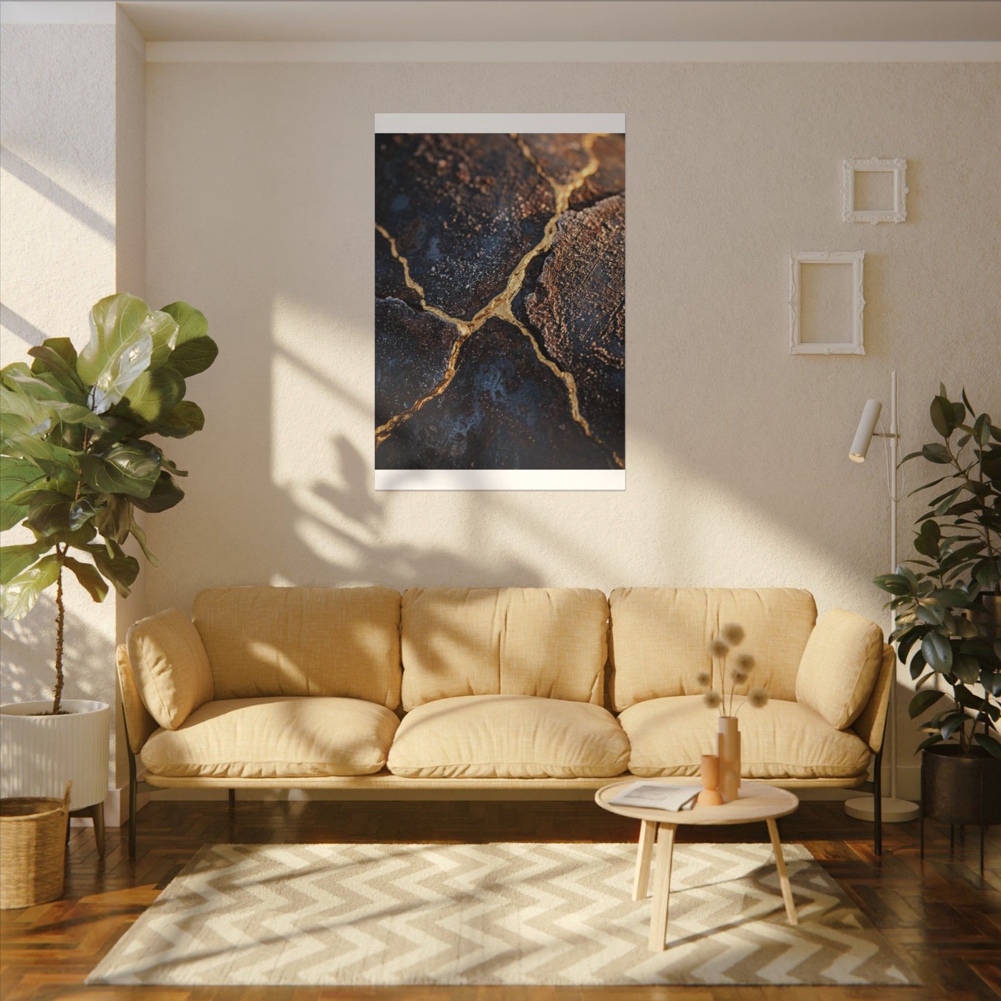 Winter Rust Patina Gold Vein Canvas Art | Resilient Decor