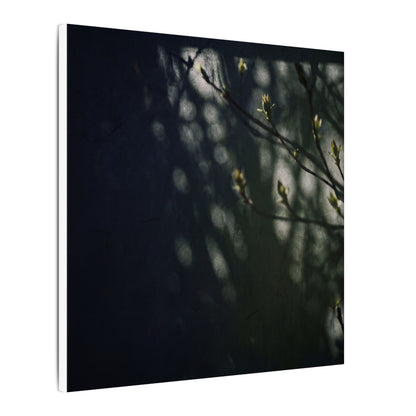 Dark Japandi Shoji Screen in Dappled | Moody Minimal Canvas Art