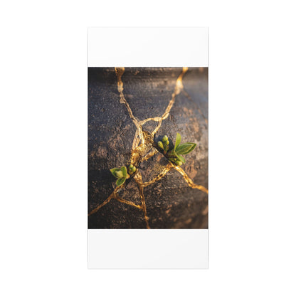 Rust Patina Gold Repair Canvas Art | Resilient Kintsugi Art