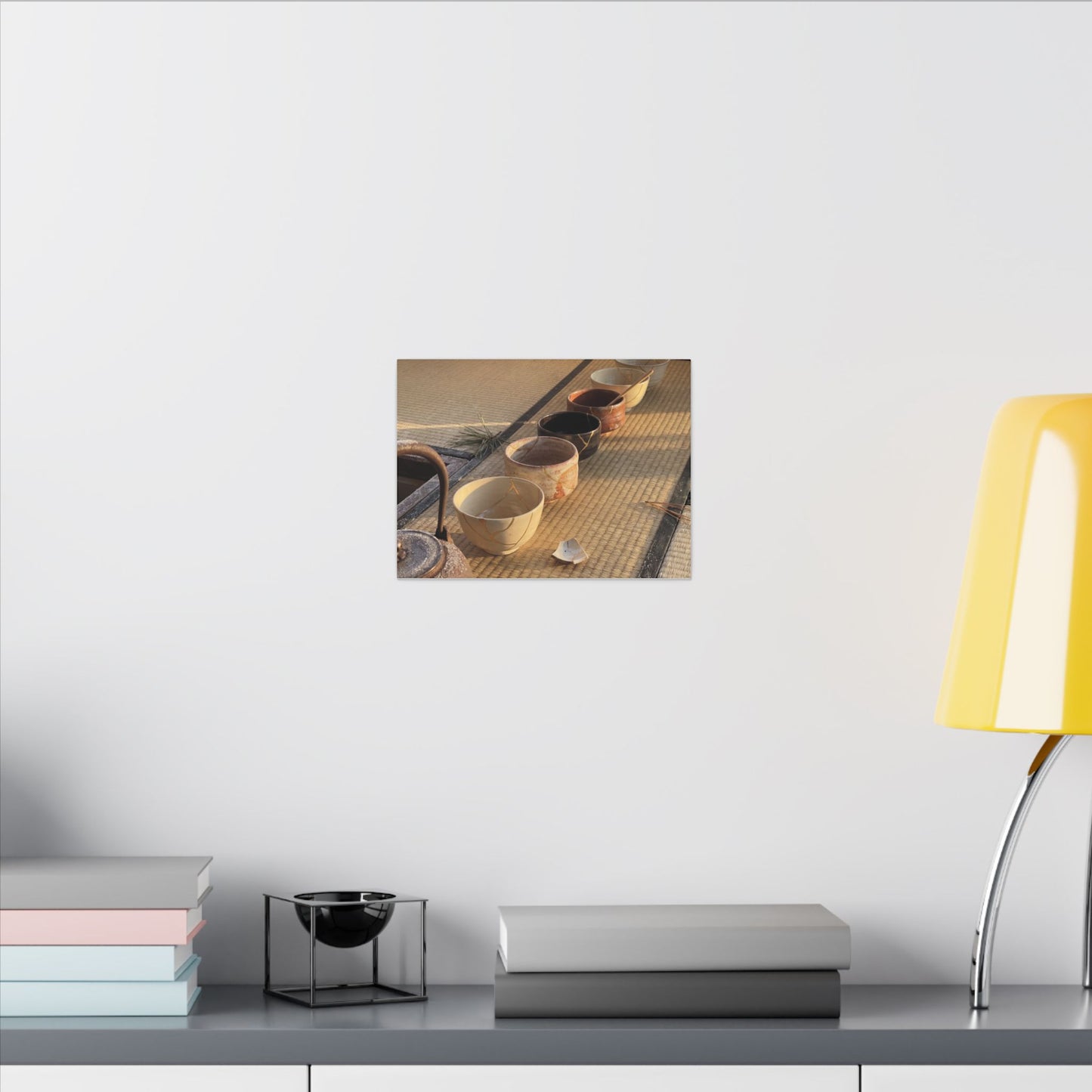 Kintsugi Tea Ceremony in Golden Hour | Gold Repair Canvas Art