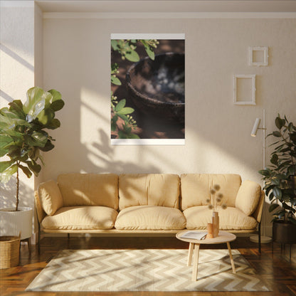 Ceramic Bowl Shadow Zen Canvas Art | Moody Dark Japandi Art