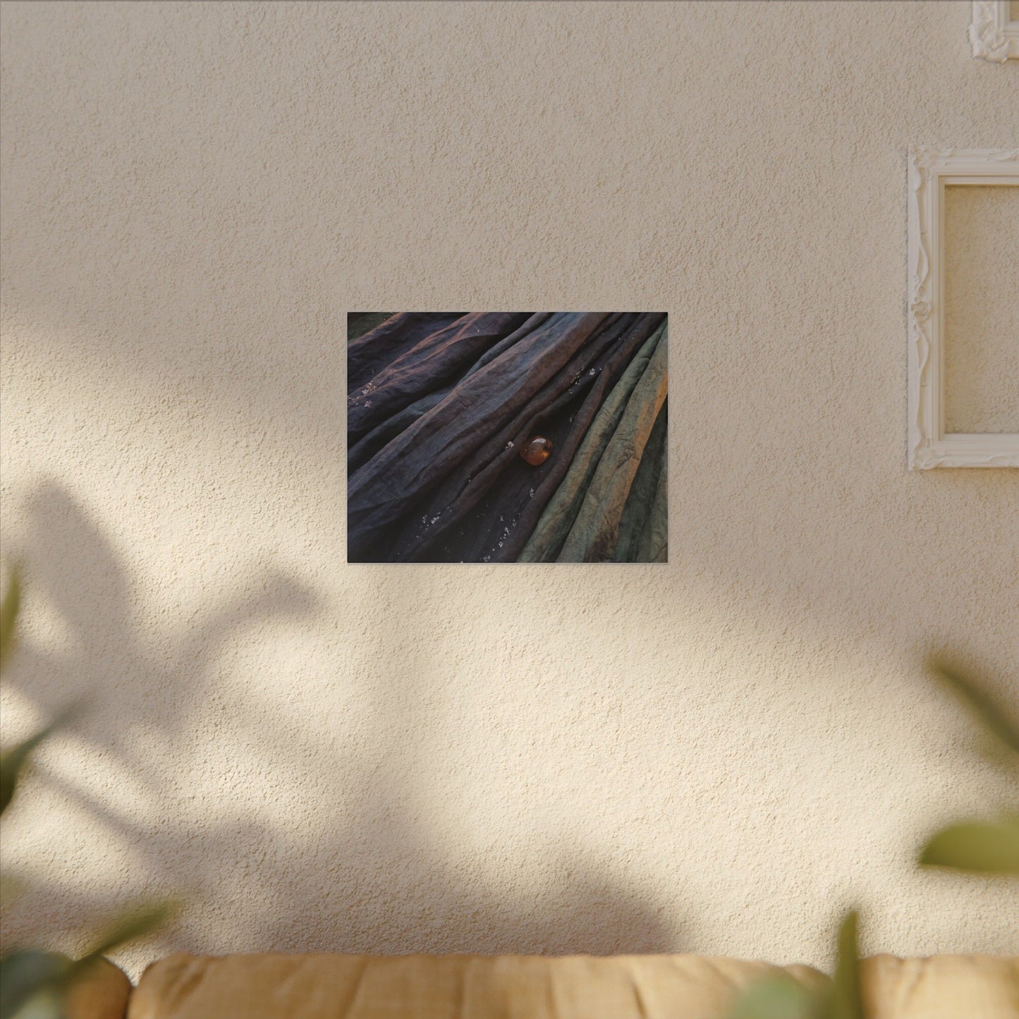 Silk Drape Shadow Zen Canvas Art | Moody Dark Japandi Art