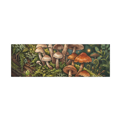 Spring Wild Mushrooms Herbarium Canvas Art | Rustic Decor
