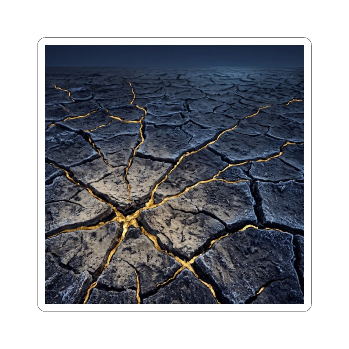 Ma Cracked Earth Sticker - Kintsugi Broken Beauty
