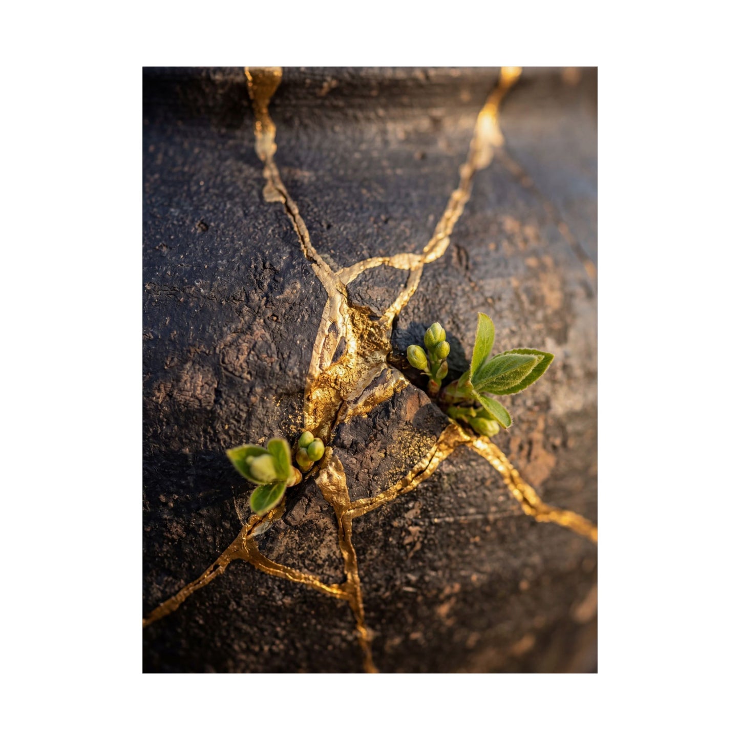 Golden Hour Rust Patina Wall Art Print - Kintsugi Shibui