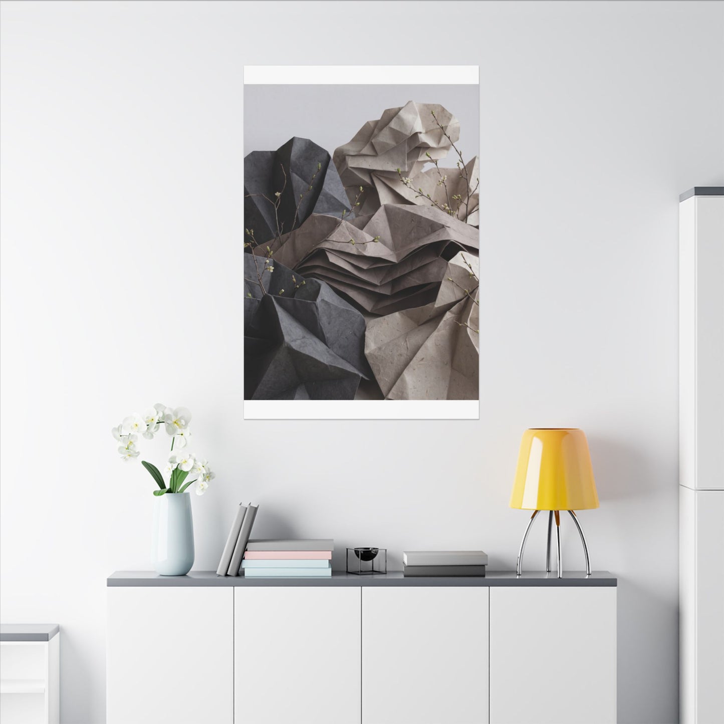 Neutral Paper Fold Canvas Art - Texture Japandi