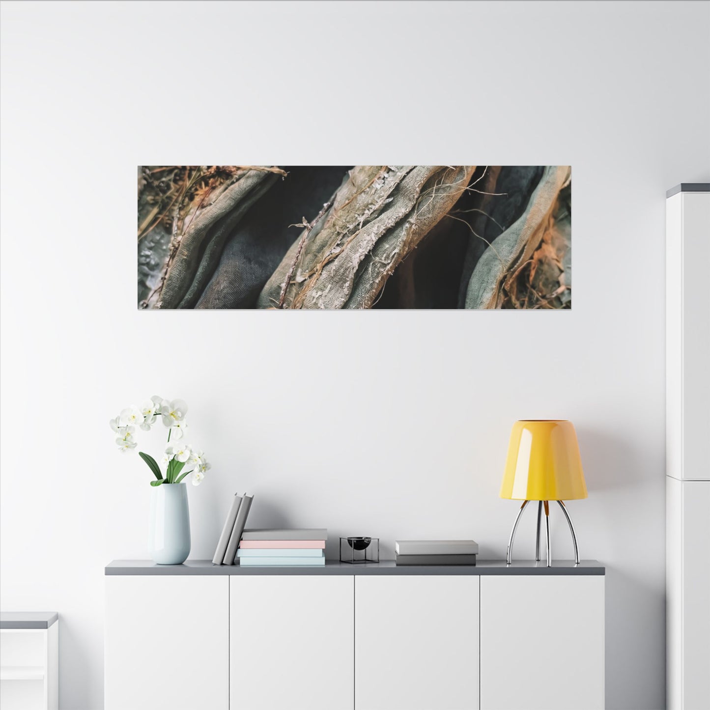 Silk Drape Winter Canvas Art | Japandi Cozy Design