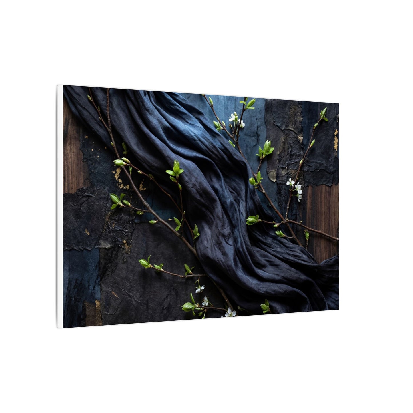 Spring Silk Drape Dark Texture Canvas Art | Atmospheric Decor